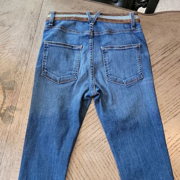 Veronica Beard size 26 or 3 metallic strip jeans 💙💛 - Picture 9 of 11